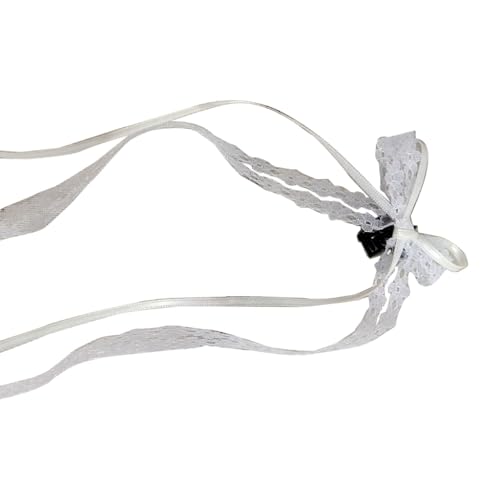 Haarspange mit Spitzenband, Schleife, elegante Haarklammer, Bananen-Haarspange, rutschfest, Pferdeschwanzklemme für Damen von XAGMODSHN