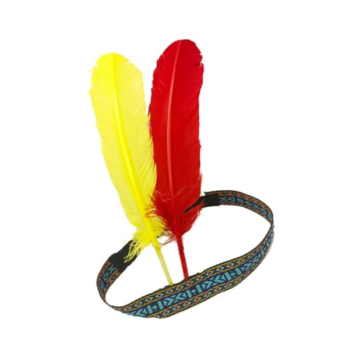 Handgefertigtes gefiedertes Stirnband für Damen, verstellbare Größe mit weichem Polyester, für Partys und Festivals von XAGMODSHN