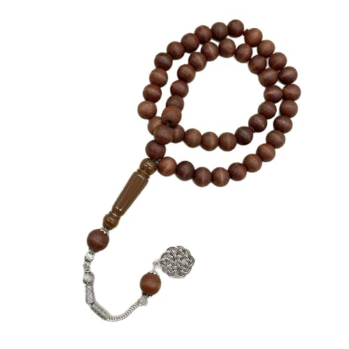 Holzperlen Armband Rosenkranz Perlen und Fransenanhänger für Gebetsmeditationen Elegante Holzmaserung Rosenkranz Perlen von XAGMODSHN