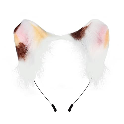 Hübscher Plüsch-Haarreif für Katzenohren, Kopfschmuck, Simulationstier, Tierohr-Stirnband, Cosplay-Zubehör für Halloween-Kostüm von XAGMODSHN