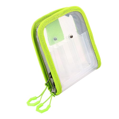 Klare Tintenfisch-Jig-Köderhaken-Aufbewahrungstasche mit 2-Wege-Reißverschlüssen, tragbare Angelköder-Tasche für Tintenfischköder, 6 Fächer, Köder-Organizer, grün, Einheitsgröße von XAGMODSHN