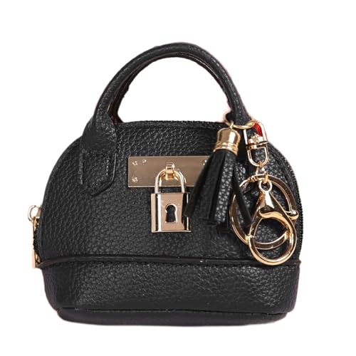Kleine Münzgeldbörse, Schlüsselanhänger, Tasche, Beutel, PU-Leder, Kosmetiktasche, Zubehör für Damen, Schlüssel, Lippenstifte und Karten-Organizer, Schwarz Kleine Münzgeldbörse, Schlüsselanhänger, Tasche, Beutel, PU-Leder, Kosmetiktasche, Zubehör für Damen, Schlüssel, Lippenstifte und Karten-Organizer, Schwarz von XAGMODSHN