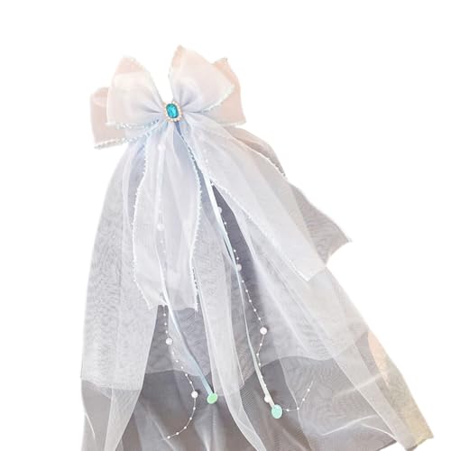 Kommunion-Schleier-Set mit verstellbarer Haarspange und weißer 3D-Spitzen-Kopfschmuck für Osterkleid von XAGMODSHN