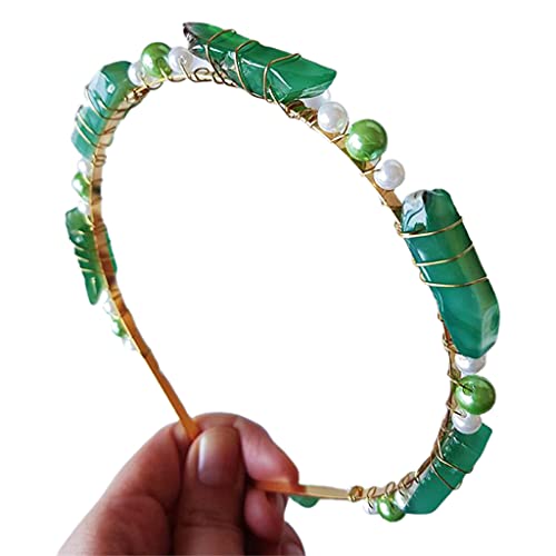 Kristallstein-Stirnband, Perlen, Perlen, Hochzeitsschmuck, Haarschmuck von XAGMODSHN