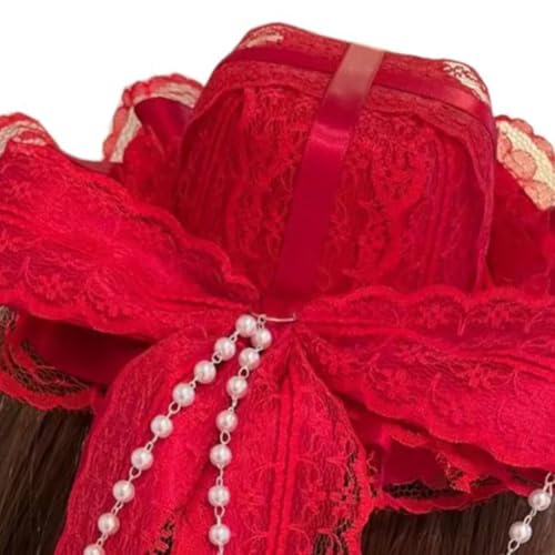 Langes Band Spitze Zylinder Bowlers Hut Haarspange Tag des Todes Cosplay Party Kostüm Kopfschmuck für Mädchen Haarschmuck von XAGMODSHN