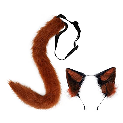 Mädchen Plüsch Pelz für Katzenohren Cosplay Stirnband handgefertigt lang für Katzenohren Haarband Haarreifen für Katzenschwanz Cosplay von XAGMODSHN