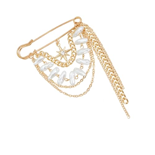 Mode Oktagramm Und Fringe Abnehmbare Brosche Retro Schichtpullover Schalclip Schmuck Für Frauen Täglich Casual Outfit Accessoire von XAGMODSHN