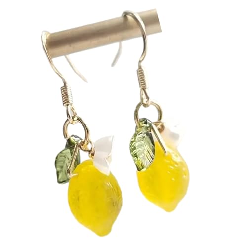 Mode Zitronenohr Schmuck Lebendige Gelbe Früchte Inspirierte Dangle Ohrringe Dekoration Für Empfindliche Haut Tragen Natur Inspirierte Harzohrringe von XAGMODSHN