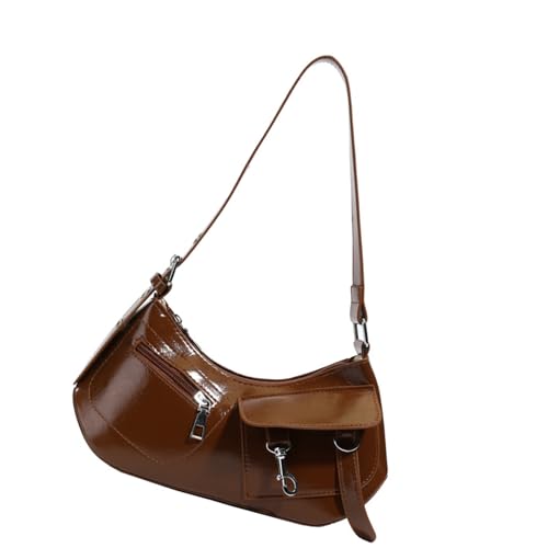Moderne Damen Casual Achselbörse Praktische PU Handtasche Funktioneller Stauraum Bequem Schultertasche Damen Achsel Handtasche, braun, One Size von XAGMODSHN