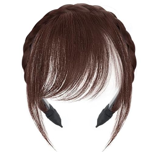 Natural Lookings Pony Stirnband Perücken Haarteil Hairhoop für Frauen Verschiedene Frisuren Kunstfaser Haar Pony Synthetische Haarverlängerungen von XAGMODSHN