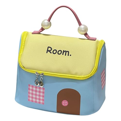 Praktische Make-up-Tasche in Hausform für Damen, großes Fassungsvermögen, Kosmetiktasche mit Griff, stilvolle Make-up-Tasche für Damen, 01style, Mass Beauty Praktische Make-up-Tasche in Hausform für Damen, großes Fassungsvermögen, Kosmetiktasche mit Griff, stilvolle Make-up-Tasche für Damen, 01style, Mass Beauty von XAGMODSHN