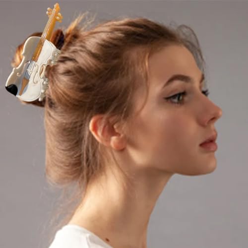 Retro Acetat Cartoon Haarspange Nostalgisches Saxophon Design Leicht für modische Frauen von XAGMODSHN