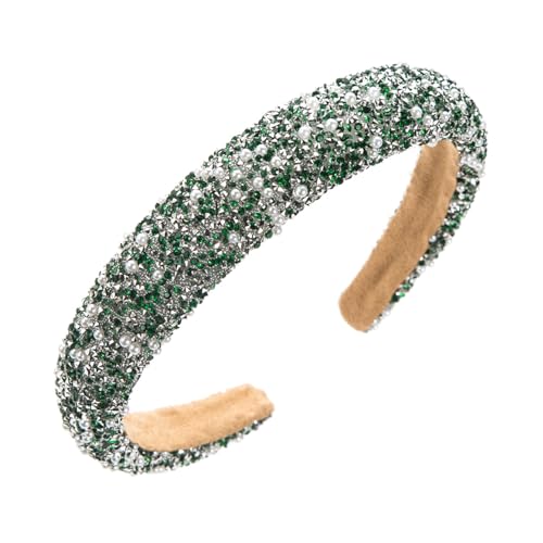 Schimmerndes Strass-Haarband für Damen, bequemes und stilvolles Haar-Accessoire, hoher Totenkopf-Stirnband für verschiedene Outfits, modisches Haarband von XAGMODSHN