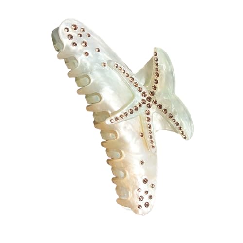 Stilvolle Form Seestern-Haarklammer für Damen und Mädchen, glitzernde Strasssteine, Dekoration, starke Acryl-Haarnadel, Seesterne, Haarspange von XAGMODSHN