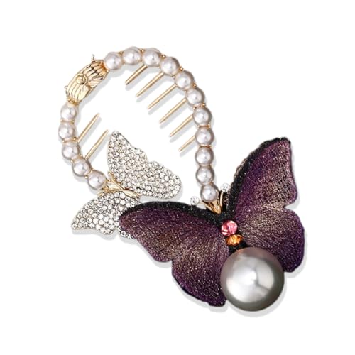 Temperament-Haarspange, Blumenform, glänzende Haarspange für Damen, Hochzeit, hoher Pferdeschwanz, zarte Kiefer-Clip für Braut von XAGMODSHN