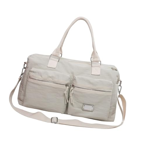 Wasserabweisender Turnbeutel mit mehreren Fächern & verstellbarem Gurt für Sport Reisen Ergonomischer Andle Gym Bag, weiß, Mass Beauty von XAGMODSHN