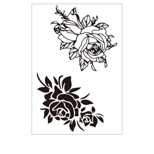 Wasserdichte Tattooes Aufkleber Langblumenkörper Kunst Sicherer Hypoallergenics Hautfreundlich Einfach Auftragen Und Entfernen Fadedsistentes Blumenkörperkunst von XAGMODSHN