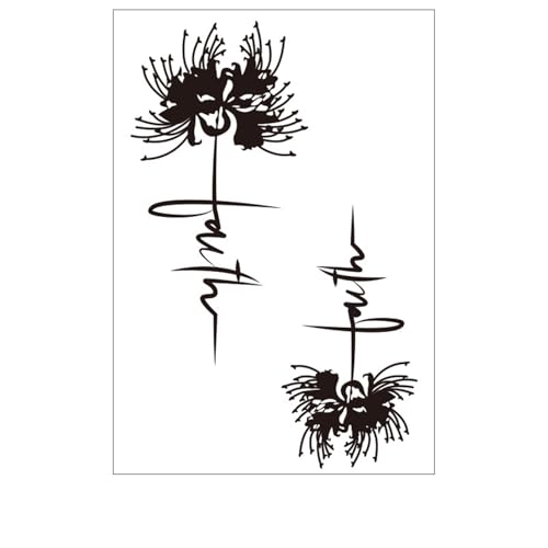 Wasserdichte Tattooes Aufkleber Langblumenkörper Kunst Sicherer Hypoallergenics Hautfreundlich Einfach Auftragen Und Entfernen Fadedsistentes Blumenkörperkunst von XAGMODSHN