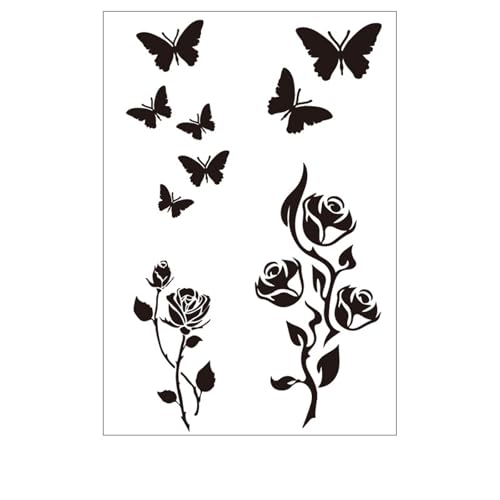 Wasserdichte Tattooes Aufkleber Langblumenkörper Kunst Sicherer Hypoallergenics Hautfreundlich Einfach Auftragen Und Entfernen Fadedsistentes Blumenkörperkunst von XAGMODSHN