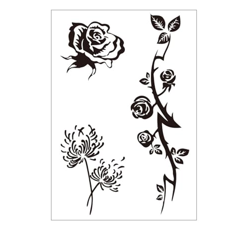 Wasserdichte Tattooes Aufkleber Langblumenkörper Kunst Sicherer Hypoallergenics Hautfreundlich Einfach Auftragen Und Entfernen Fadedsistentes Blumenkörperkunst von XAGMODSHN