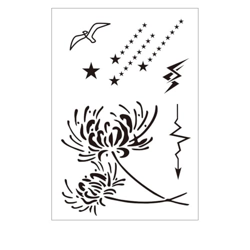 Wasserdichte Tattooes Aufkleber Langblumenkörper Kunst Sicherer Hypoallergenics Hautfreundlich Einfach Auftragen Und Entfernen Fadedsistentes Blumenkörperkunst von XAGMODSHN