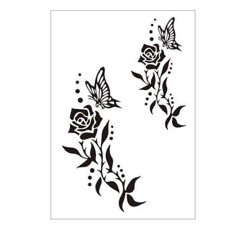 Wasserdichte Tattooes Aufkleber Langblumenkörper Kunst Sicherer Hypoallergenics Hautfreundlich Einfach Auftragen Und Entfernen Fadedsistentes Blumenkörperkunst von XAGMODSHN