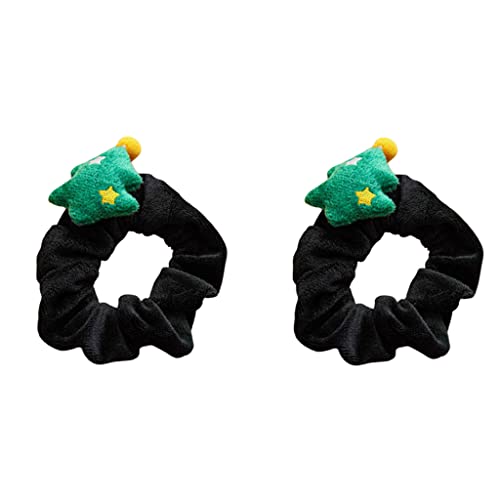 Weihnachts-Haargummis, Elch, Weihnachtsmann, elastische Haarbänder, weiches Plüsch, Haarschmuck für Mädchen von XAGMODSHN