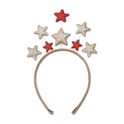 Weihnachts-Haarreifen mit fünfzackigem Stern in Sternform, glänzend, Make-up-Stirnband für Festivals, Aufführungen, Haar-Accessoires von XAGMODSHN
