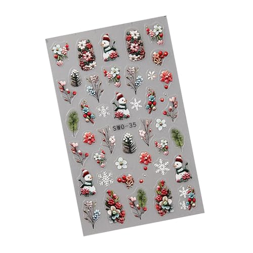 Weihnachtsnägel Kunstnägel Aufkleber Aufkleber Verstärken Ihr Festival Sehen Freundlich Und Langlebig Für Party Ready PVC Nagelaufkleber Aus von XAGMODSHN