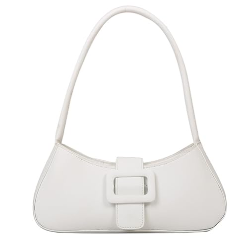 XAGMODSHN 2024 Neue Unterarmtasche Schultertaschen Leder Handtasche Mode Achsel Mode Quadrat, weiß, One Size von XAGMODSHN