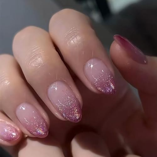 XAGMODSHN 24 Stück Frauen Press on Nails Gradienten Lila Shimmery Designs Kurze French Tip Mandelform Kleber auf falsche Nägel XAGMODSHN 24 Stück Frauen Press on Nails Gradienten Lila Shimmery Designs Kurze French Tip Mandelform Kleber auf falsche Nägel von XAGMODSHN