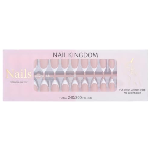 XAGMODSHN 240 Stück kurze künstliche Nägel, französische Spitze, lange Nägel zum Aufkleben, tragbar, zum Aufdrücken, für Damen und Mädchen XAGMODSHN 240 Stück kurze künstliche Nägel, französische Spitze, lange Nägel zum Aufkleben, tragbar, zum Aufdrücken, für Damen und Mädchen von XAGMODSHN