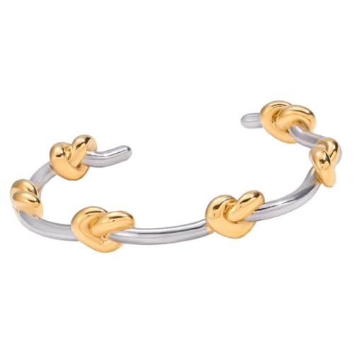 XAGMODSHN Armband mit symbolischem Knoten, Edelstahl, verstellbare Öffnung, Schmuck für Damen und Herren, trendiges Accessoire, Unisex, Knoten-Schmuck-Accessoire, Einheitsgröße, Wie beschrieben von XAGMODSHN