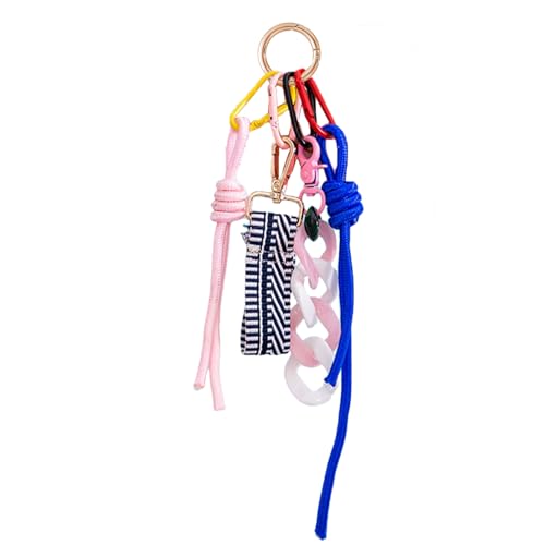 XAGMODSHN Auffälliger Handygurt aus Nylon, bunt, handgewebt, für Damen, raffinierter Taschenanhänger, Ornament-Schlüsselband von XAGMODSHN