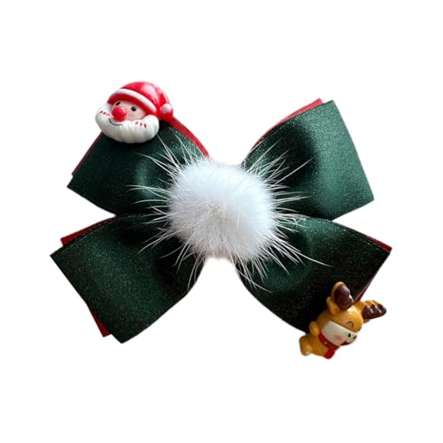 XAGMODSHN Beliebte Haarspange mit Schleife, Stoff, für den täglichen Gebrauch, rutschfest, starker Clip, weihnachtliches Design für Frauen und Kinder von XAGMODSHN