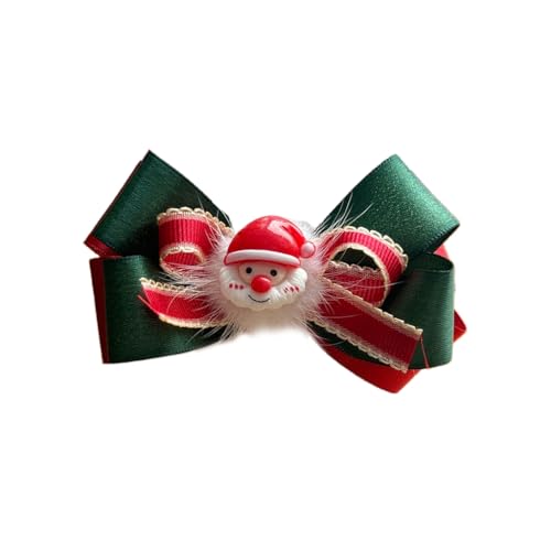 XAGMODSHN Beliebte Haarspange mit Schleife, Stoff, für den täglichen Gebrauch, rutschfest, starker Clip, weihnachtliches Design für Frauen und Kinder von XAGMODSHN