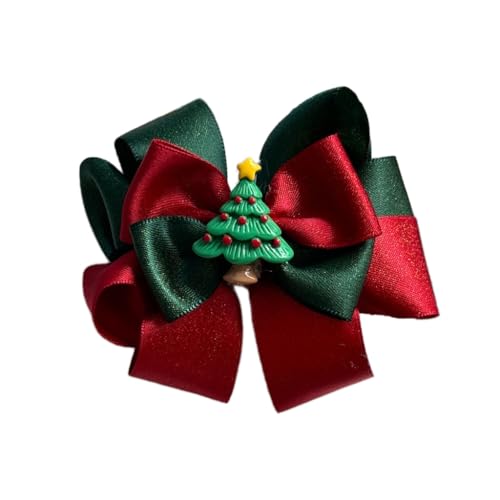 XAGMODSHN Beliebte Haarspange mit Schleife, Stoff, für den täglichen Gebrauch, rutschfest, starker Clip, weihnachtliches Design für Frauen und Kinder von XAGMODSHN