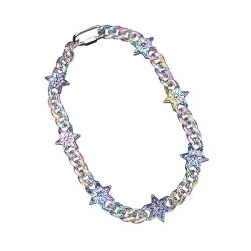 XAGMODSHN Benutzerfreundliche Acryl Mode Halskette Sicher Farbenfrohes Design Buntes Nackenzubehör Für Empfindliche Haut Benutzerfreundlicher Harzschmuck von XAGMODSHN