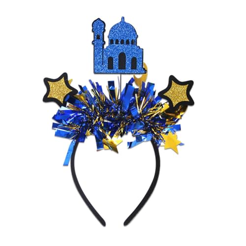 XAGMODSHN Bequemes Eid-Festival-Stirnband mit glitzerndem Puder, Mond und Stern, für alle Altersgruppen, Festival-Anlässe von XAGMODSHN