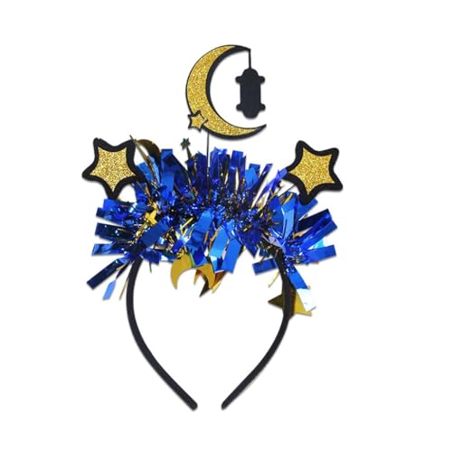 XAGMODSHN Bequemes Eid-Festival-Stirnband mit glitzerndem Puder, Mond und Stern, für alle Altersgruppen, Festival-Anlässe von XAGMODSHN