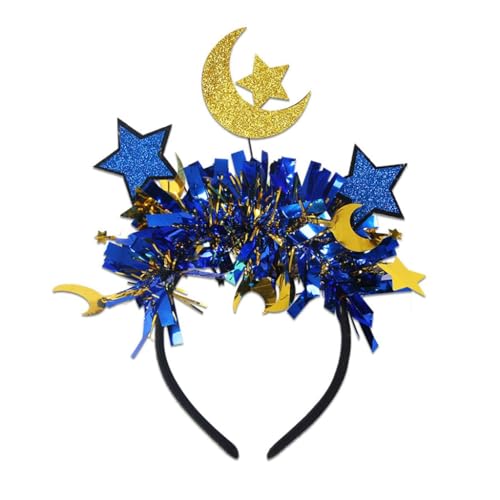 XAGMODSHN Bequemes Eid-Festival-Stirnband mit glitzerndem Puder, Mond und Stern, für alle Altersgruppen, Festival-Anlässe von XAGMODSHN