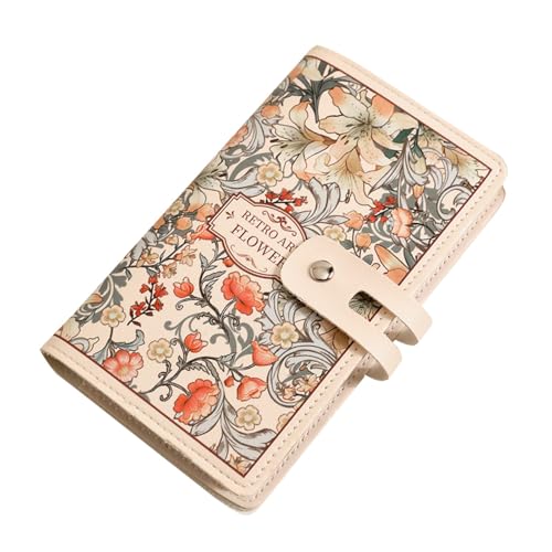 XAGMODSHN Blumenthema Bedrucktes Kartenkoffer Geräumiger 20 Taschenkapazität Wasserbeständiges PVC Tragbares Reisebehörigkeit Großer Kapazitätskartenhalter Für Frauen von XAGMODSHN