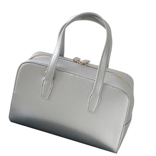 XAGMODSHN Damen Bowler Satchel Umhängetasche PU-Leder Tragegriff Geldbörse Crossbody Taschen mit abnehmbarem Gurt für den täglichen Gebrauch, silber, Einheitsgröße XAGMODSHN Damen Bowler Satchel Umhängetasche PU-Leder Tragegriff Geldbörse Crossbody Taschen mit abnehmbarem Gurt für den täglichen Gebrauch, silber, Einheitsgröße von XAGMODSHN