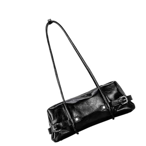 XAGMODSHN Damen Herbst Winter Schultertasche PU-Leder Unterarm Retro Handtaschen Reißverschlüsse Biker Große Kapazität Achsel Frauen Achsel Große Kapazität Handtasche All-Matching Schulter Biker von XAGMODSHN