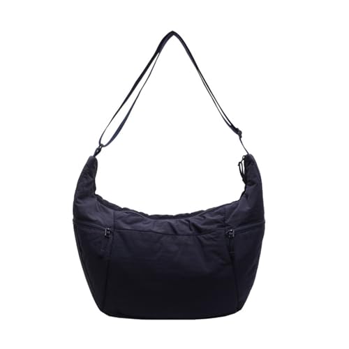 XAGMODSHN Damen Nylon Umhängetasche mit verstellbarem Riemen Modische Halbmond Taschen Spaicous Crossbody Geldbörse für den täglichen Gebrauch Umhängetasche, D, One Size von XAGMODSHN