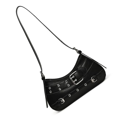 XAGMODSHN Damentasche Herbst Winter Schulter mit Schnalle oben Griff PU Leder Achsel Clutches Geldbörse Trendy Unterarm Herbst Winter Schulter für Frauen Retro Achsel Trendy Handtasche und Geldbörse von XAGMODSHN