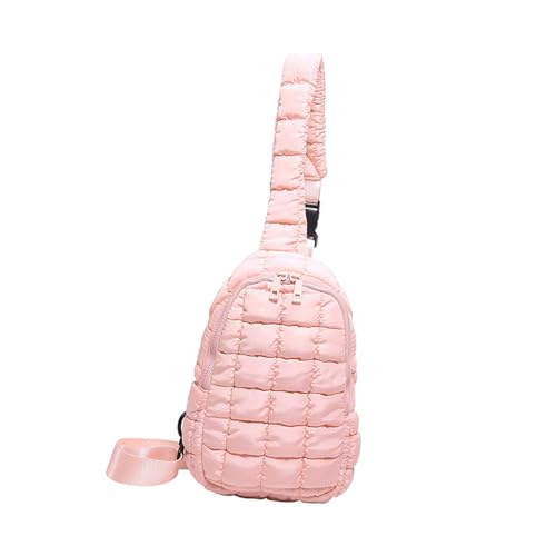 XAGMODSHN Einfarbige, gesteppte Puffer-Brusttasche mit verstellbarem Riemen, kleine Umhängetasche, Rucksack, für Freizeit und Reisen, modische Brusttasche, C, One Size XAGMODSHN Einfarbige, gesteppte Puffer-Brusttasche mit verstellbarem Riemen, kleine Umhängetasche, Rucksack, für Freizeit und Reisen, modische Brusttasche, C, One Size von XAGMODSHN