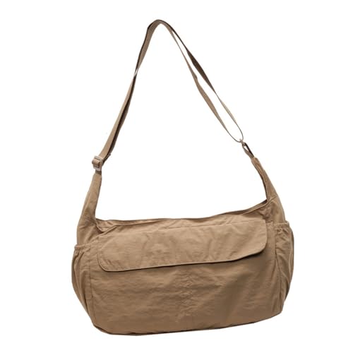 XAGMODSHN Einzigartige Nylon-Umhängetasche für Studenten und Profis, bietet reichlich Stauraum und modischen Look, wasserabweisende Nylon-Umhängetasche, khaki, One Size von XAGMODSHN