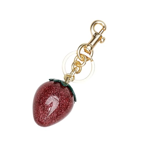 XAGMODSHN Einzigartiger Erdbeer-Taschen-Anhänger, Legierung, Zubehör, Erdbeer-Anhänger, Halter, Geschenk für Mode-Liebhaber, Legierung, Schlüsselanhänger von XAGMODSHN