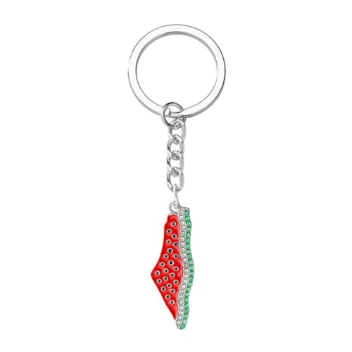 XAGMODSHN Einzigartiger Wassermelonen-Schlüsselanhänger, modische Legierung, Charm-Anhänger für Tasche, Schlüsselanhänger, Dekoration für Schlüssel, Taschen und Rucksäcke, silber, 9.6cm von XAGMODSHN
